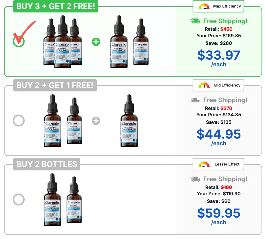 Clarexin Parasite Cleanse Pricing